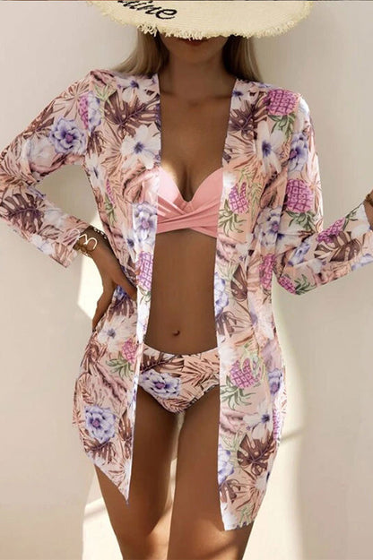 Rosalía® | Tropical Print Wrap Underwire Bikini With Cover-Up