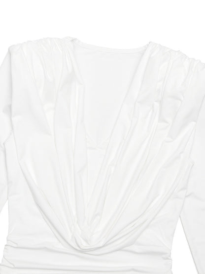 Modern Ruched Mini Dress With Deep V Neck For Women 2026