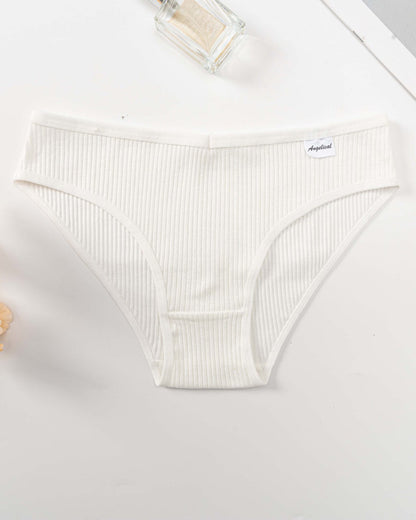 Mid-Waist High-Elastic Butt-Lifting Ribbed Underwear Women