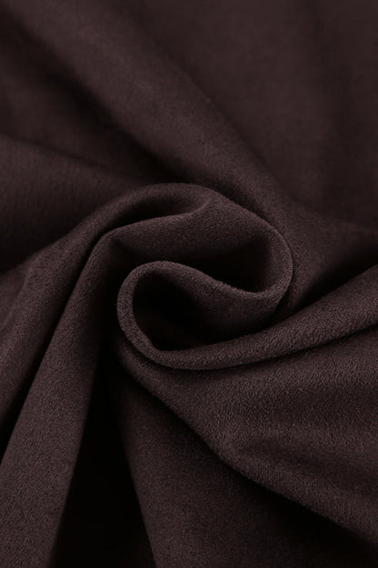 Brown Suede Loose Blazer Coat