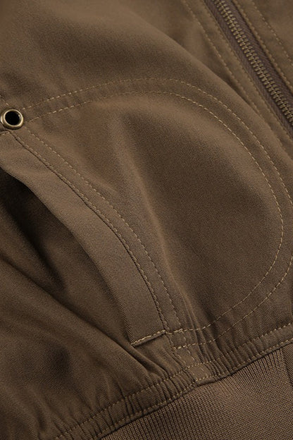 Utility Belted Zip Pocket Jacket