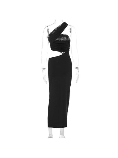 Sayami Asymmetric Cutout Slit Dress