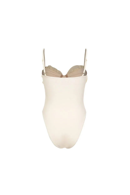 Floral Appliqué Solid One-Piece Swimsuit