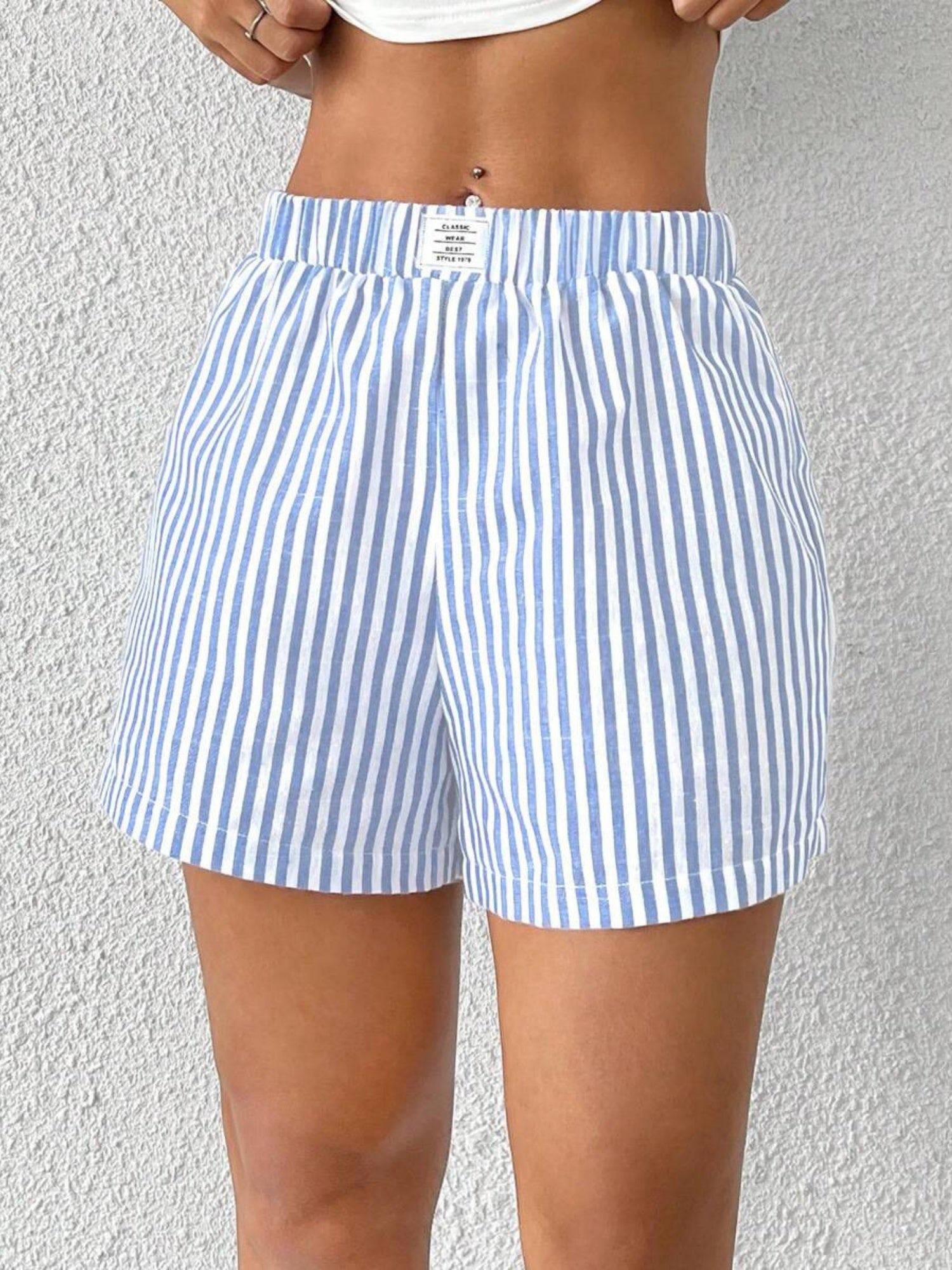 Stripes High-waisted Shorts