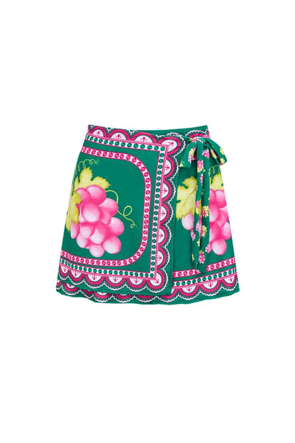 Deep V Spaghetti Strap Skirted Swimsuit Set