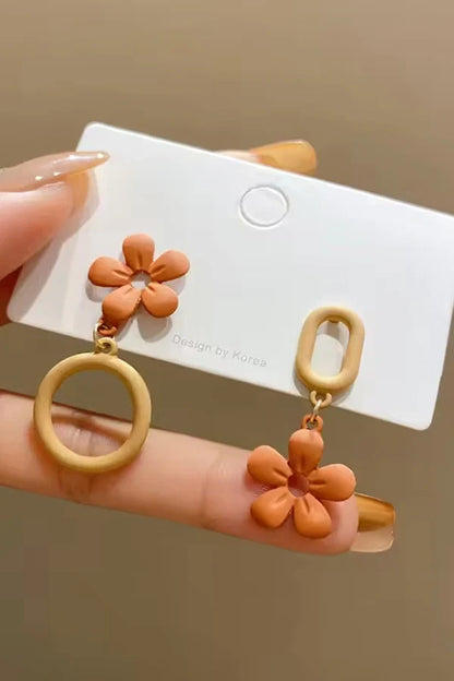 Flower Dual Tone Earrings