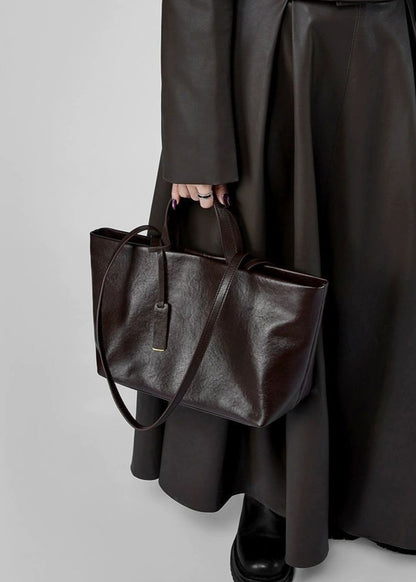 Corvina - Structured Leather Tote with Crossbody Strap