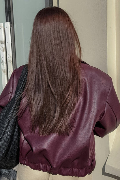 Stylish Matte PU Moto Jacket