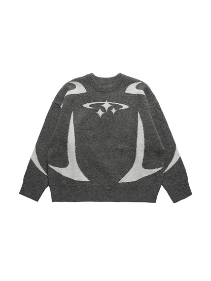 Star Jacquard Baggy Sweater