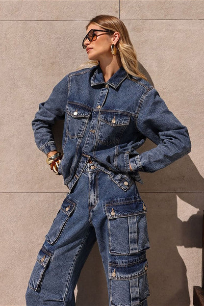 Vintage Classic Collared Denim Jacket