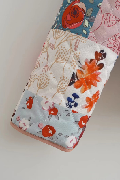 Colorblock Printed Cotton Jacket