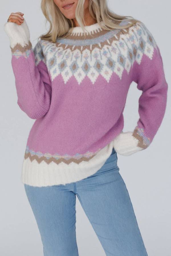 Christmas Thickened Round Neck Long Sleeve Knitted Sweater