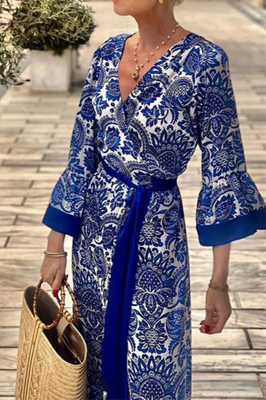 Bohemian Floral Print Maxi Dress