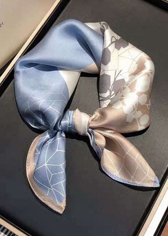 Blossom Mist - Satin Floral Square Scarf 53×53cm
