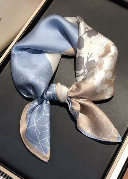 Blossom Mist - Satin Floral Square Scarf 53×53cm