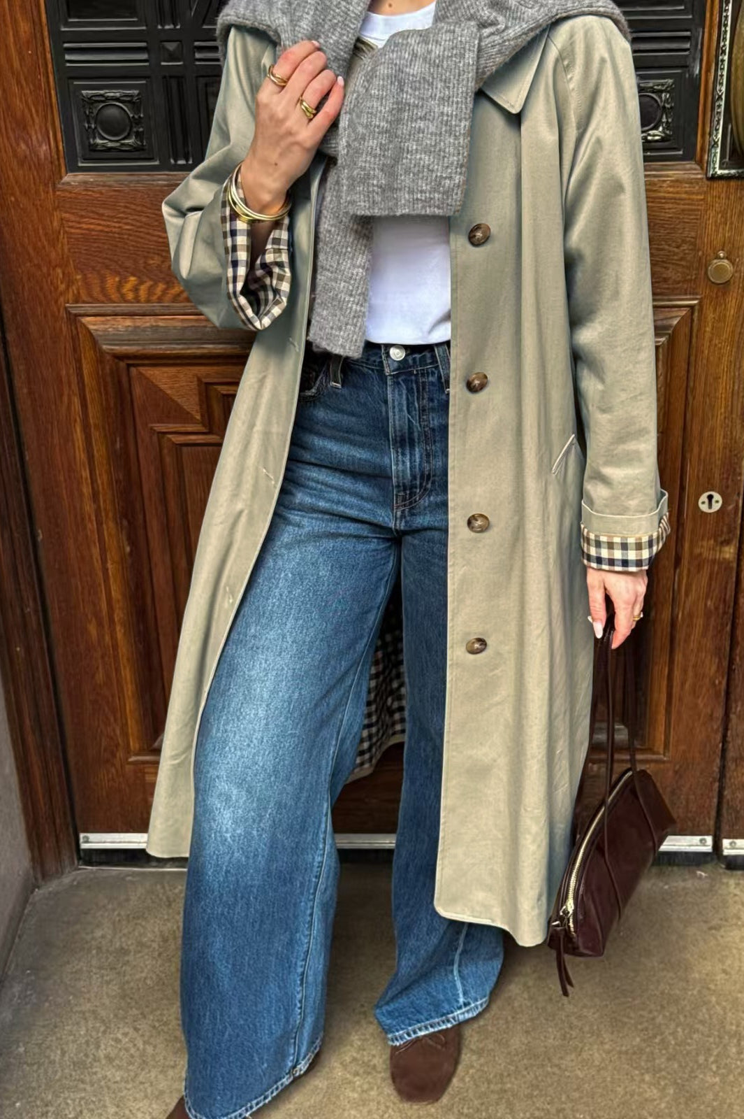 Japanese Minimalist Loose Petite Mid-Length Overcoat