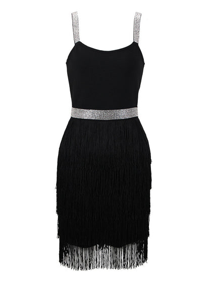 Birthday Party Dress V-Neck Sleeveless Cocktail Mini Dresses With Fringe