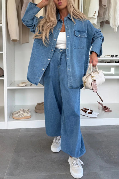 Stylish Denim High Rise Elastic Waist Pocket Loose Lantern Jeans