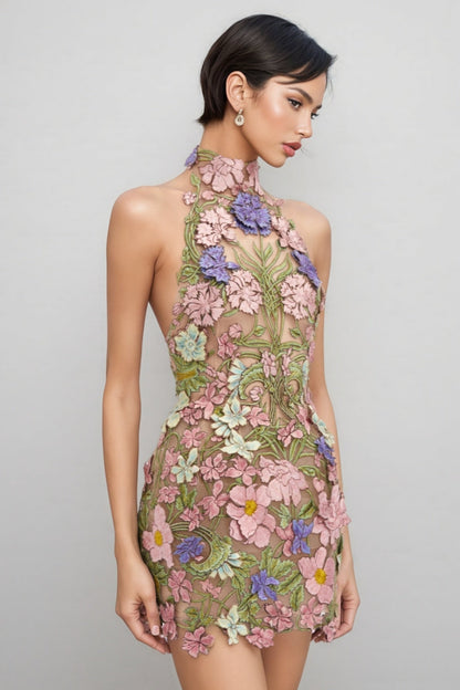 Gloria Embroidered Floral Mini Dress