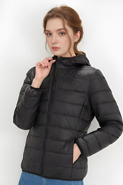 Lightweight Slim Fit Hooded Puffer Jacket