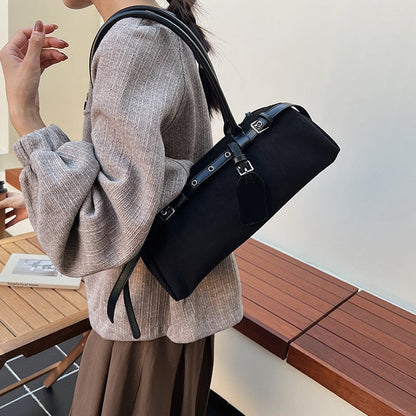 Stylish Long Lock Solid Color Elegant Shape Underarm Bag