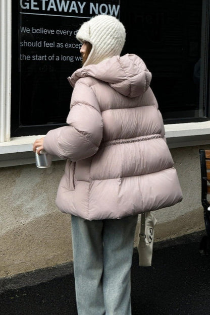 Premium White Duck Down Trench Puffer Jacket