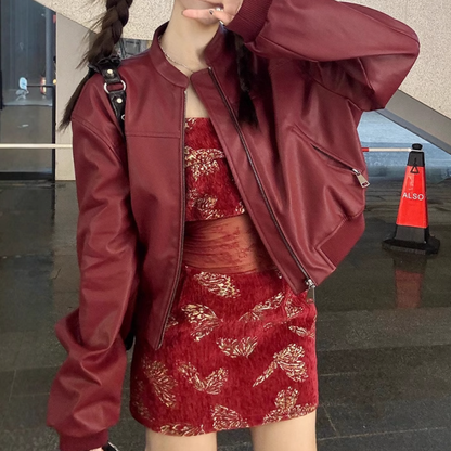 Mesh patchwork velvet tube mini skirt set