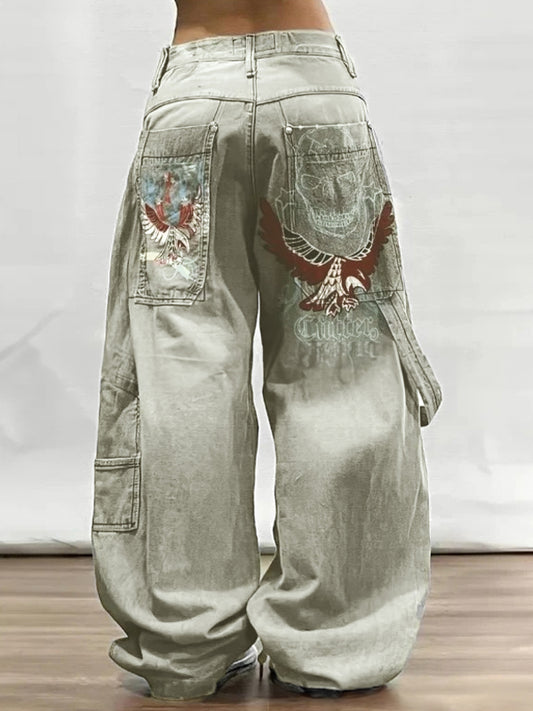 European American Street Hip-Hop Boyfriend Jeans