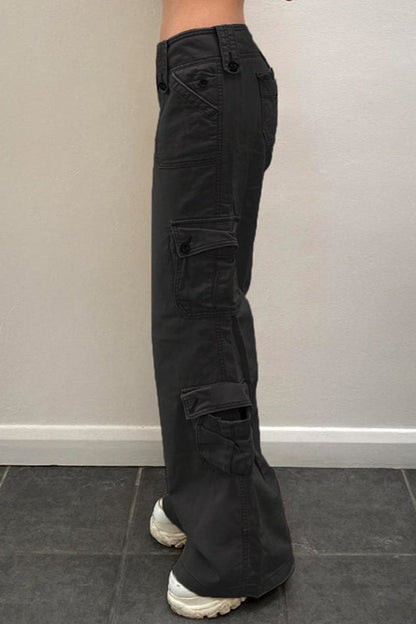 Vintage Street-Style Low-Waisted Cargo Pant