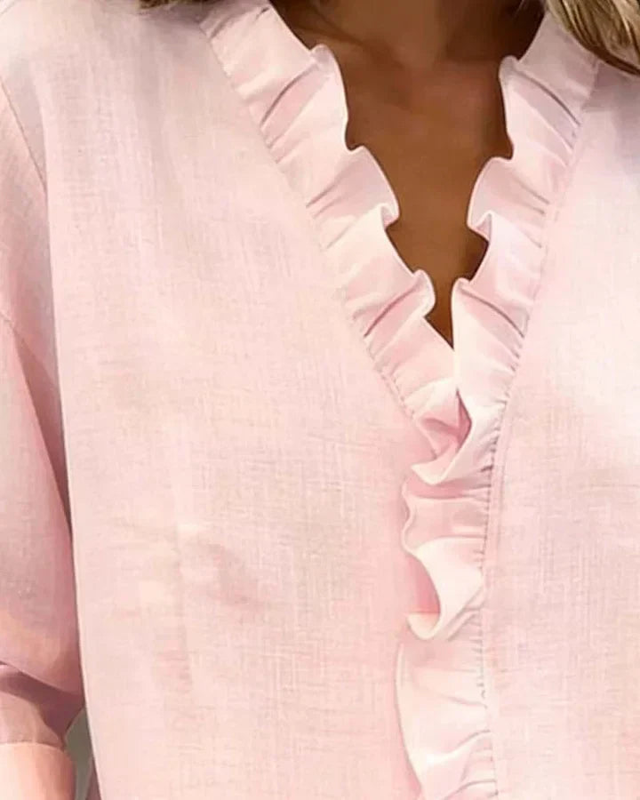 Elara | V-Neck Long Sleeve Blouse