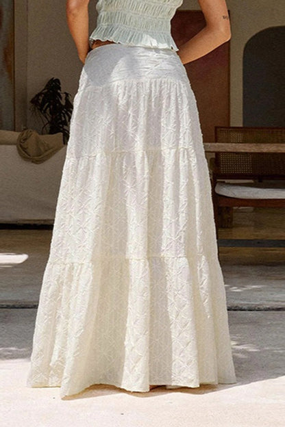 Textured High Slit Maxi Skirt