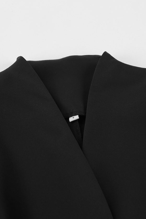Black Fitted Two Piece Blazer Pants Set