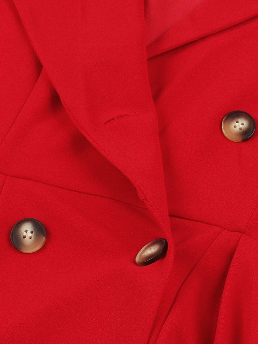 Vintage 1950s Swing Dress for Women - A Line Double Breasted Lapel Collar Rockabilly Midi Tea Dress - Summer Cocktail 2026