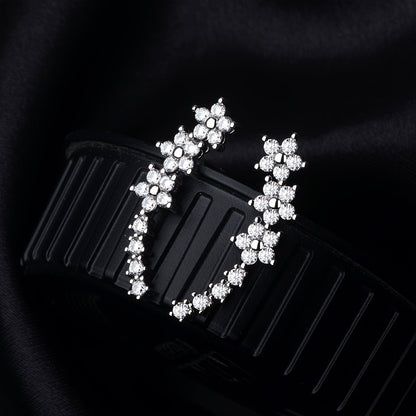 Women's Sparkly Floral And Star Ear Cuffs – Elegant Statement Jewelry