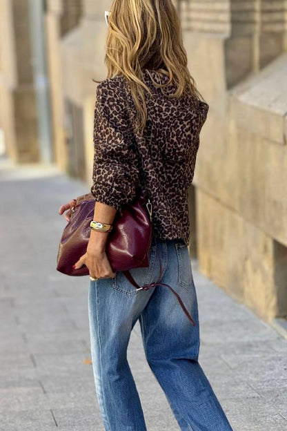 Fashionable Leopard Print Jacket