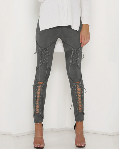 Suede Trousers With Laces