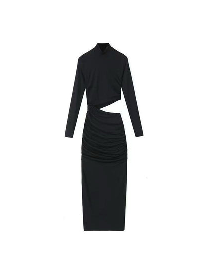 High Neck Cutout Long Slit Dress