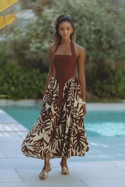 Rastie Midi Dress - Matelo Print