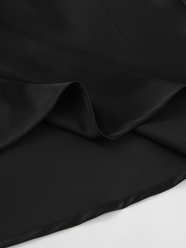 French Satin Drape Skirt
