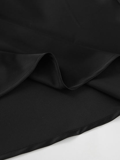 French Satin Drape Skirt