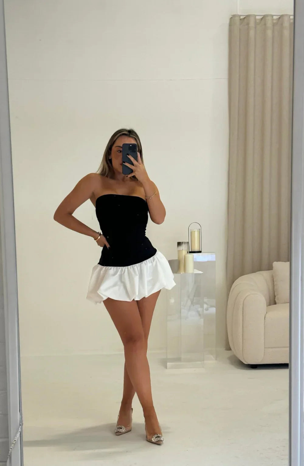 Danielle | Bubble Hem Mini Dress