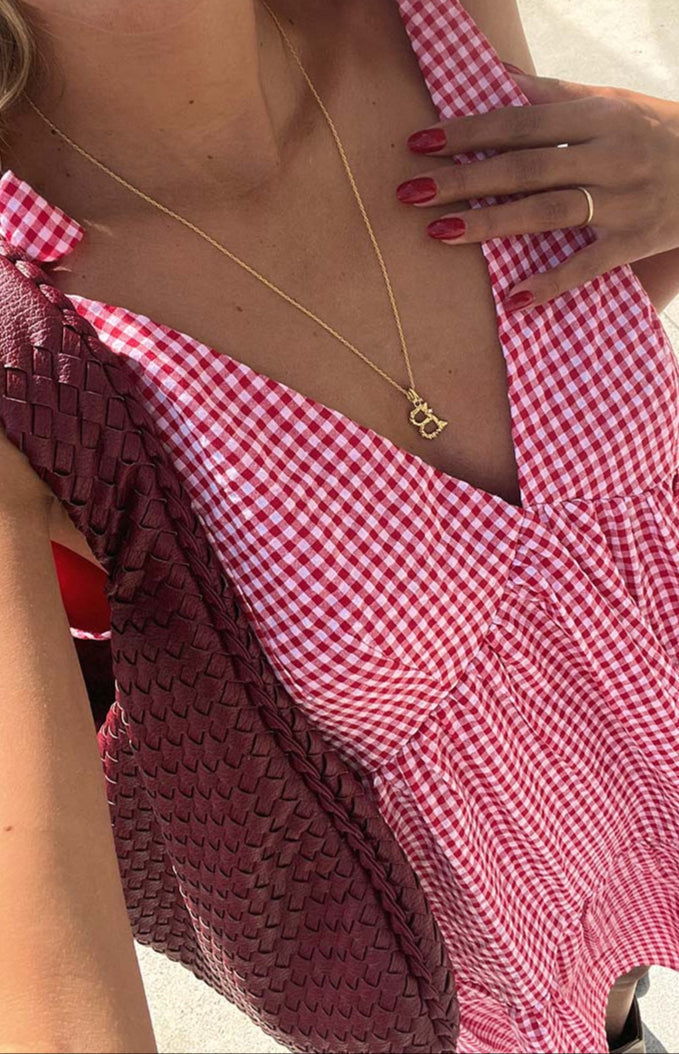 Allegra Red Gingham Mini Dress