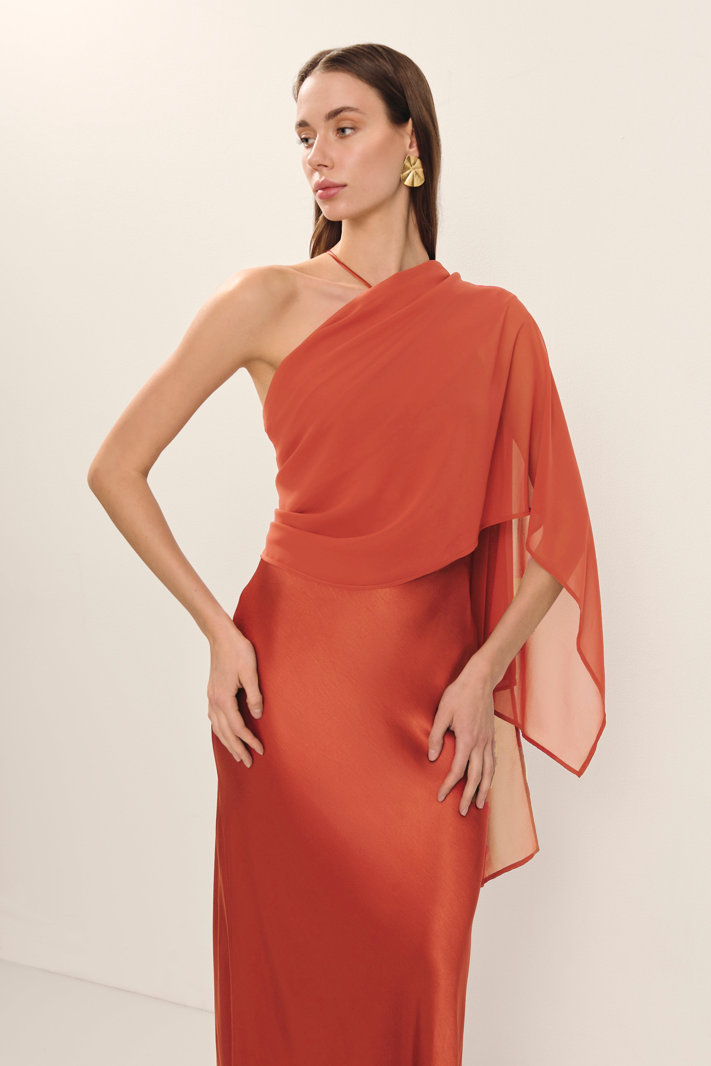 Cecillia Bias Cut Backless Satin Maxi Dress