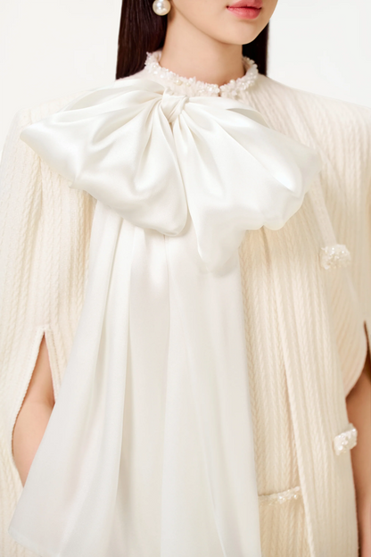 Abene Sleeveless Beaded Embellished  Knit Mini Dress
