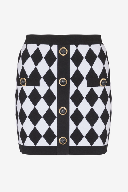 Abiga Diamond Jacquard Knit Skirt