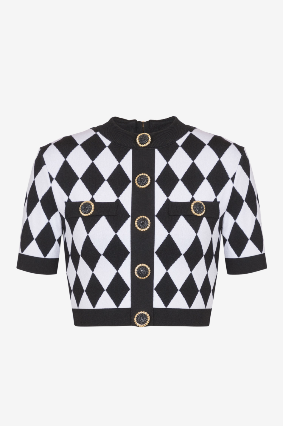 Abiga Diamond Jacquard Knit Top