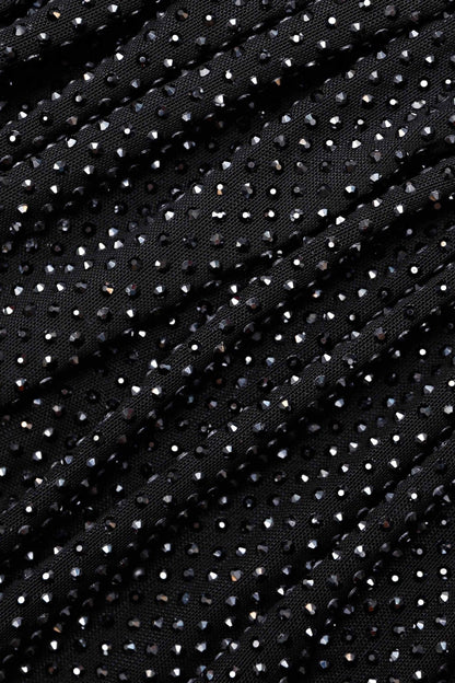 Abihail Crystal Cutout Mesh Top