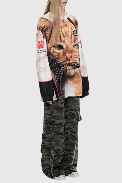 Acorn Pet Print Jersey - Ginger Cat