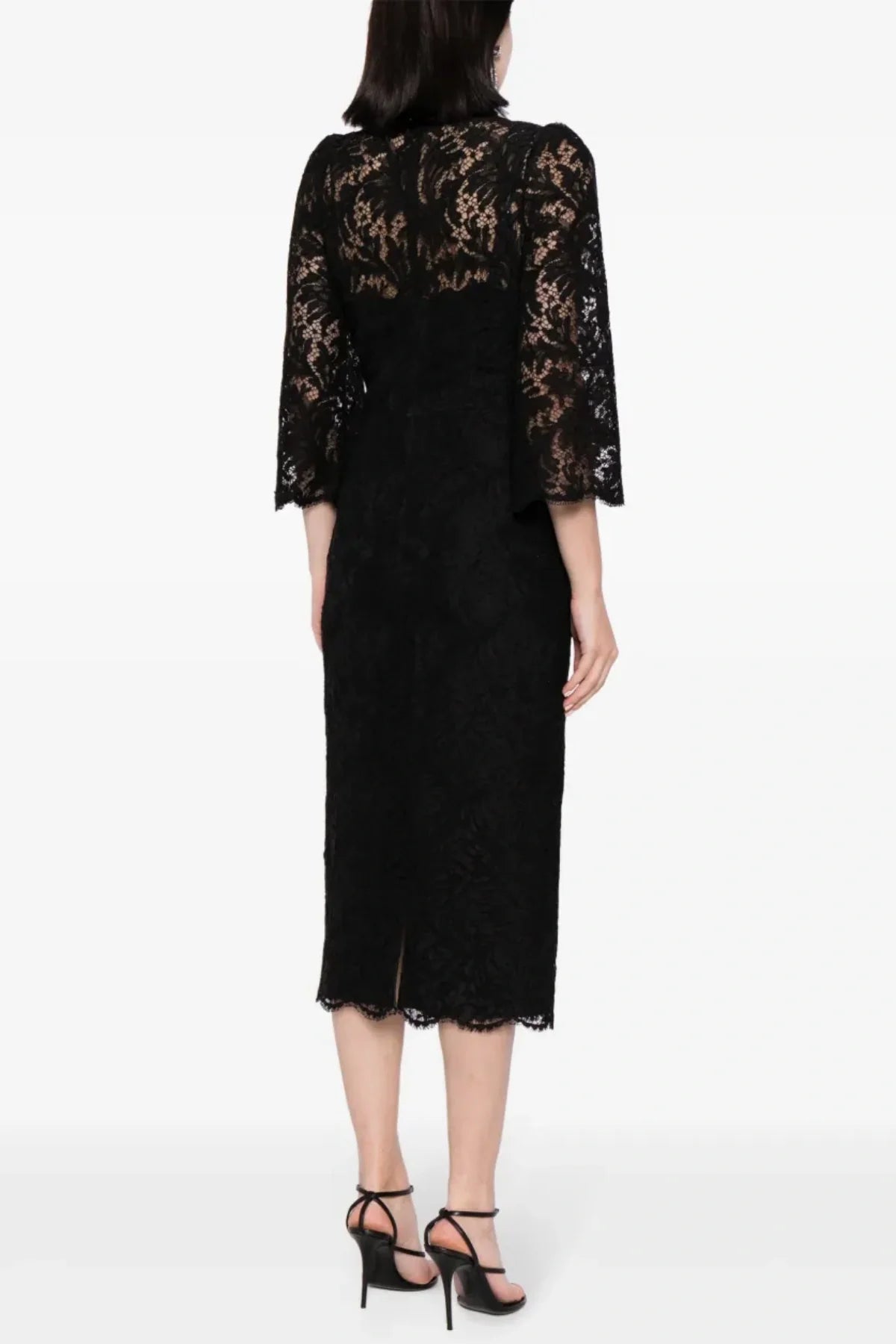 Acotas Lace Crystal-embellished Midi Dress - Black