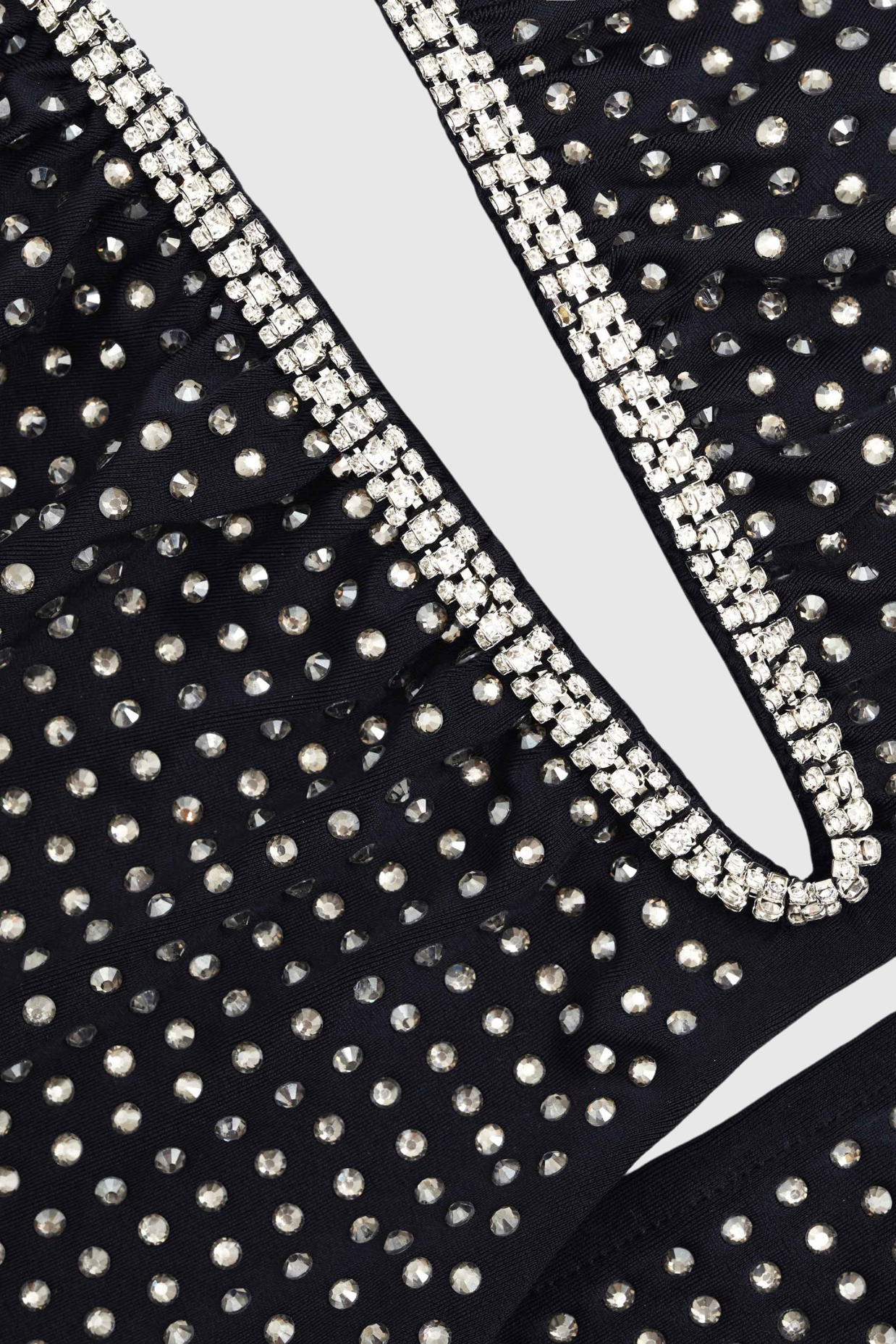 Addax Strapless Crystal Cutout Maxi Bandage Dress